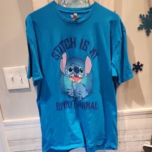 EUC Next Level Apparel Men's Sz XXL T-Shirt - Blue with Stitch Graphic